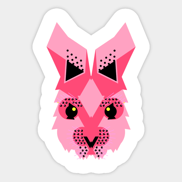 Rabbit face, bold pink Sticker by AnimalMagic